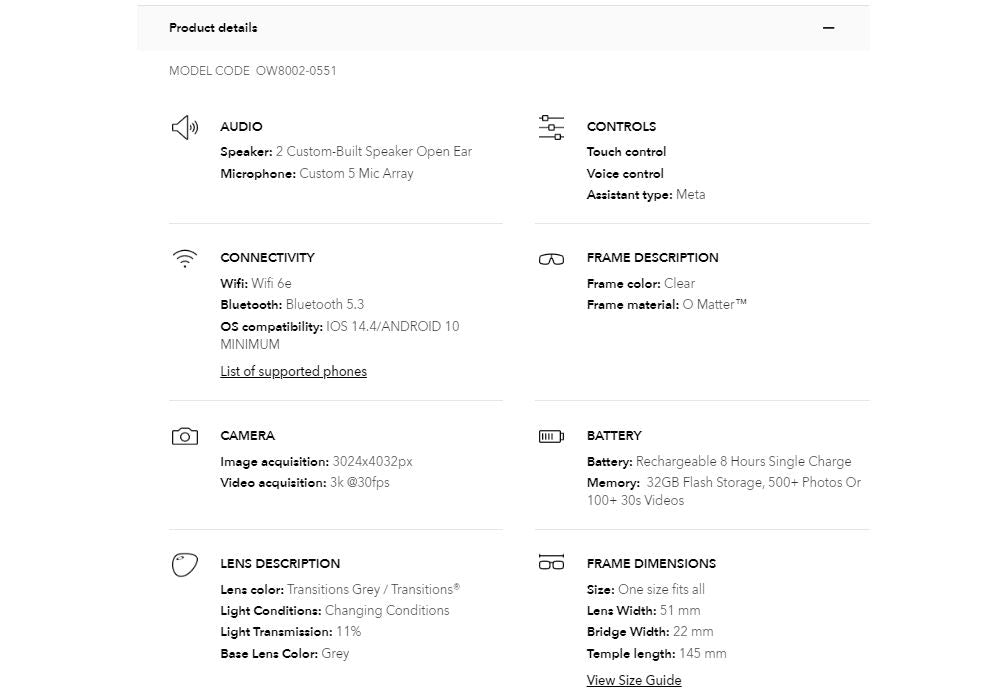 OAKLEY META OW8002-0551 HSTN Clear