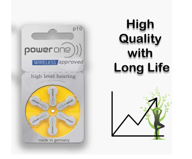 POWERONE POWER ONE P10 HEARING AID BATTERY 60 Pcs