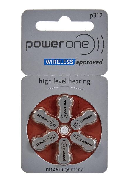 Power One P312 1.45V PR41 Hearing Aid Batteries - 1 Box 60 Batteries