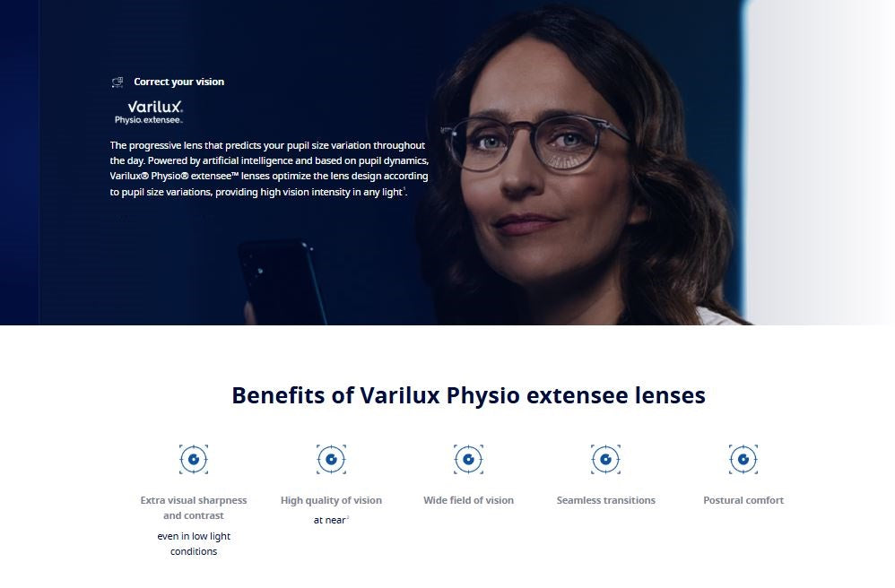 Essilor Crizal Varilux Physio Extensee Series Progressive Lens