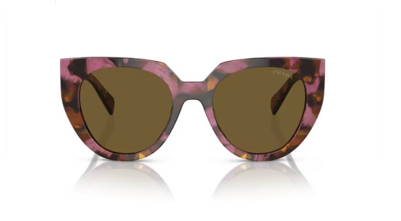 PRADA PR 14WS 18N01T Tortoise cognac begonia