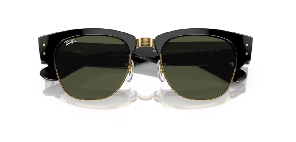 RAY-BAN RB0316S 901/31 - Black on gold-Mega clubmaster