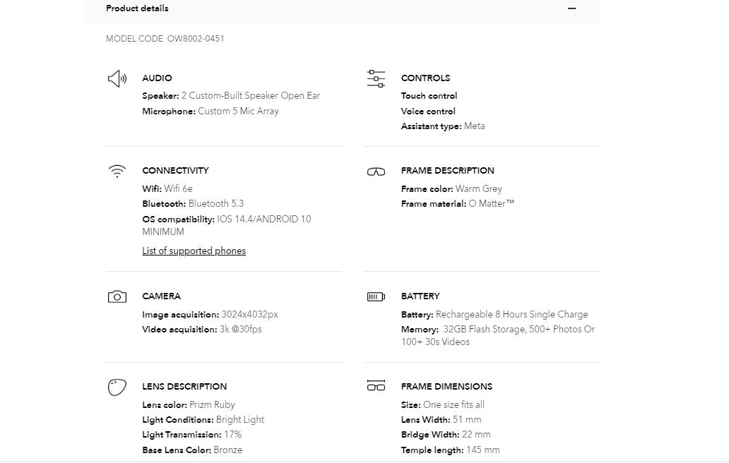 OAKLEY META OW8002-0451 HSTN Warm Grey