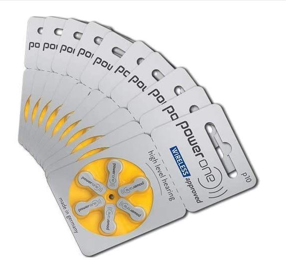 POWERONE POWER ONE P10 HEARING AID BATTERY 60 Pcs