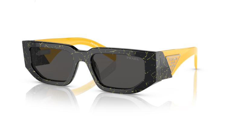 PRADA PR 09ZS 19D5S0 Black yellow marble