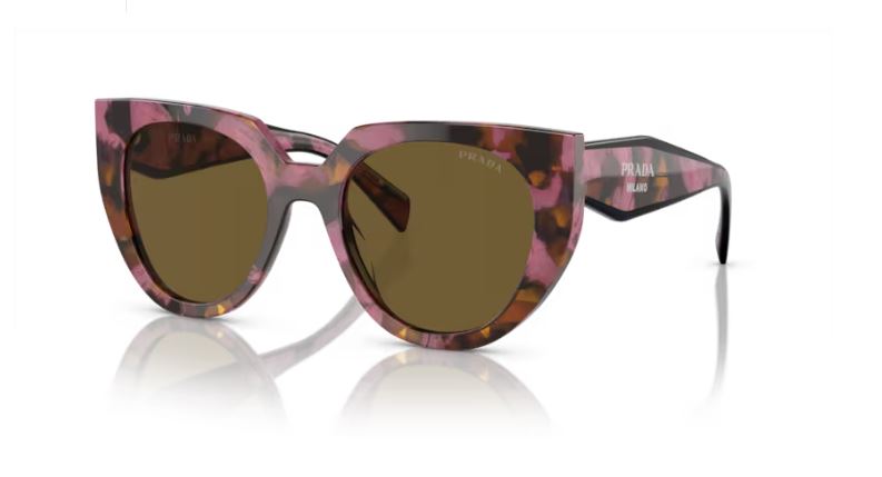 PRADA PR 14WS 18N01T Tortoise cognac begonia
