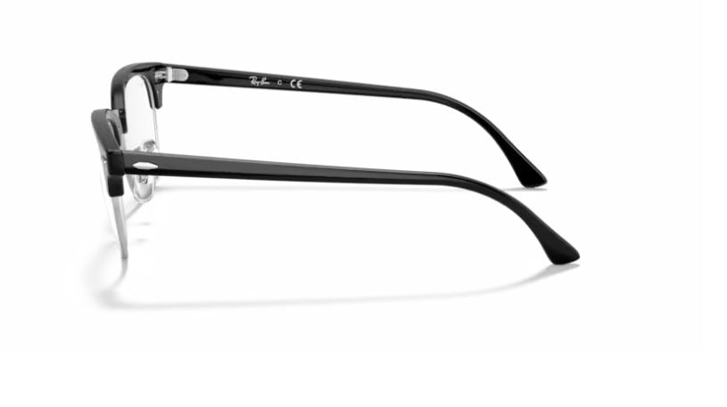 RAY-BAN RX5154 2000 - Black on silver Clubmaster