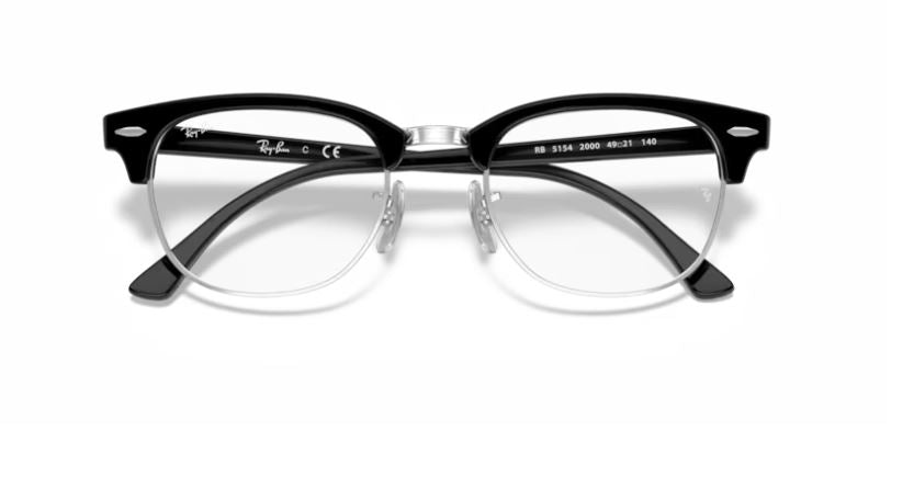 RAY-BAN RX5154 2000 - Black on silver Clubmaster