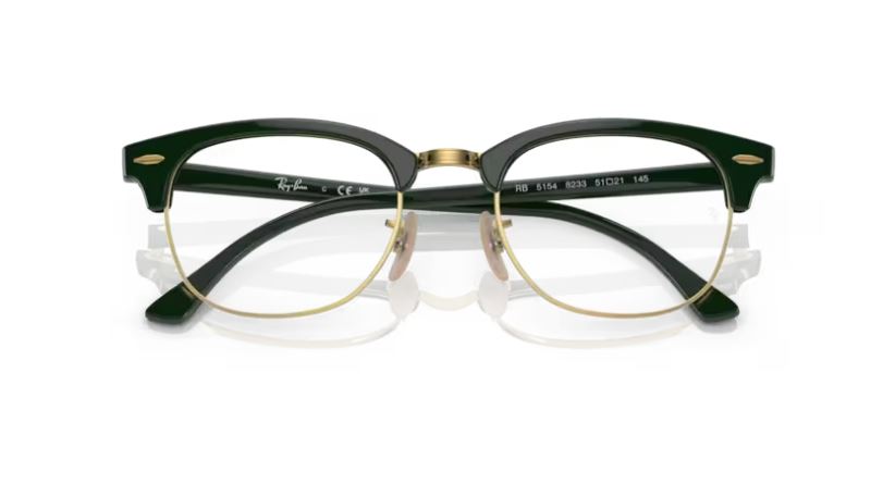 RAY-BAN RX5154 8233 - Green on gold Clubmaster